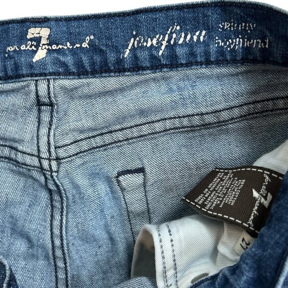 7 For All Mankind Josefina Skinny Boyfriend Jeans Medium Wash Jeans Size 27 - Picture 5 of 11